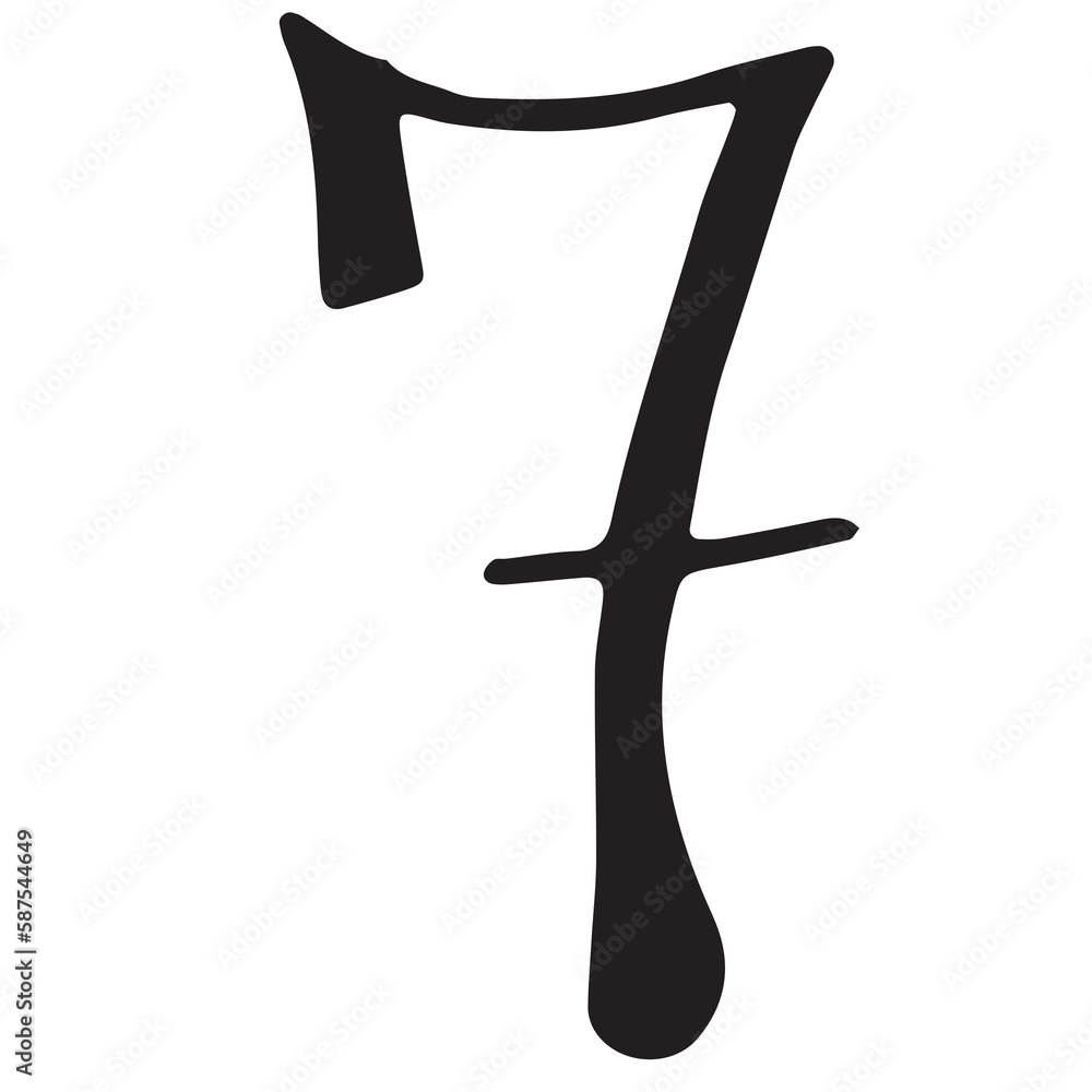 Poster digital image of number 7
