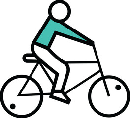 Digitally generated image of person cycling