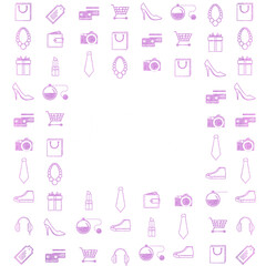 Various shopping accessories icons