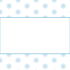 Blue rectangle shape and floral designs