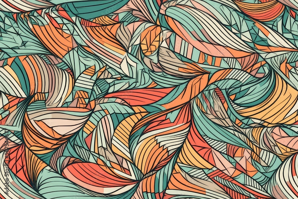Poster vibrant and colorful pattern with an abstract design. generative ai