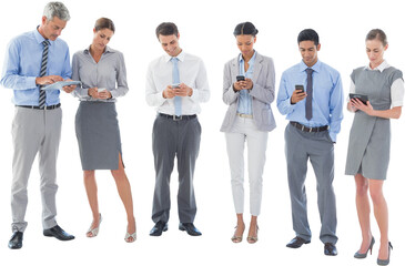 Fototapeta premium Business people using their phone 