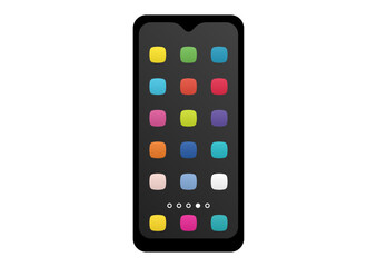 アプリがたくさんインストールされたスマートフォン。