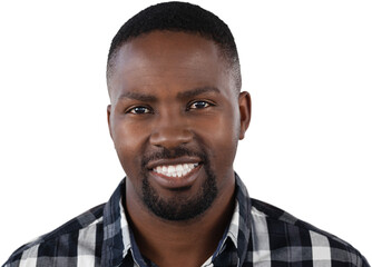 Obraz premium Happy man standing against white background