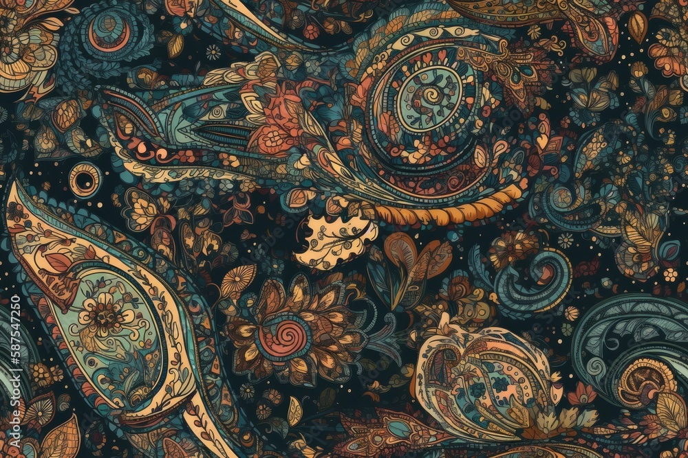 Aufkleber vibrantly colored bird with intricate patterns. generative ai