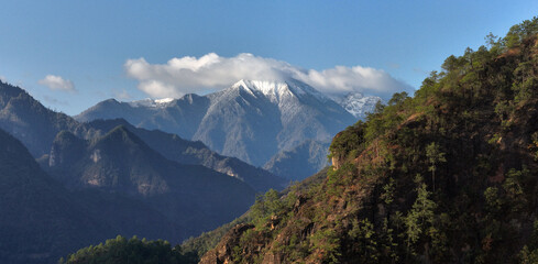 Fototapeta na wymiar Wild mountains and forest in Yunnan, China