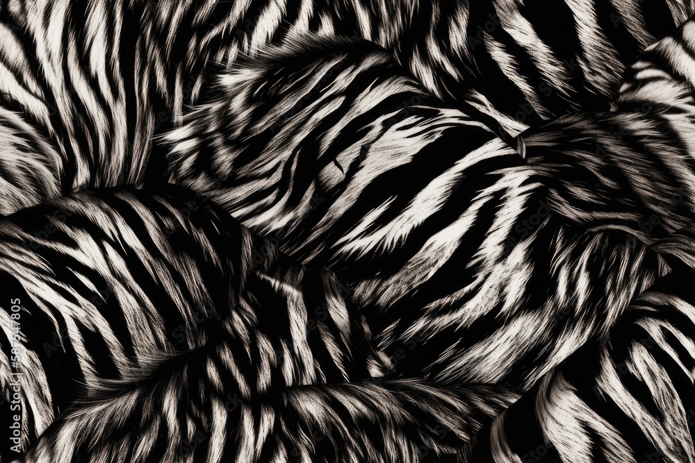 Aufkleber detailed close-up view of zebra stripes pattern. generative ai