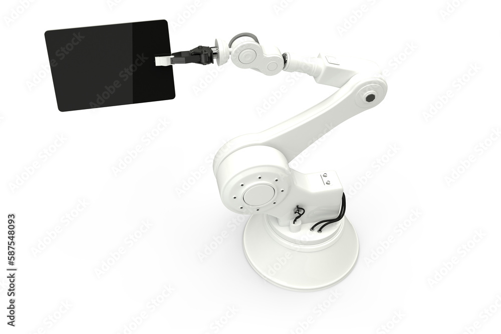 Aufkleber composite image of digital tablet with robot