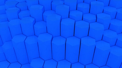 Obraz premium Abstract blue hexagon shapes background,geometric background,3d rendering