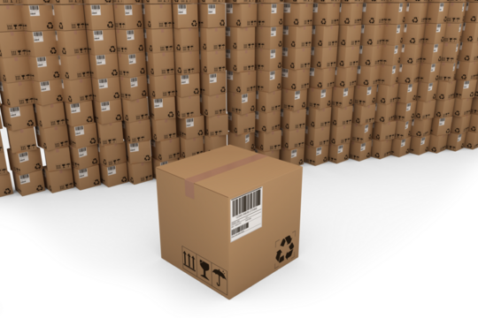 Packed brown cardboard box