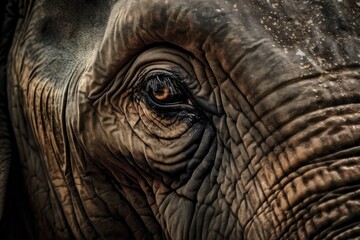 Asiatic Elephant Close Up Portrait in Sri Lanka. Generative AI