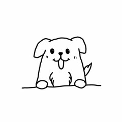 canine, contour, dog, doodle, friend, graphic, hand drawn, interest, joy, jump, minimalism, outline, pet, play, playful, positive, puppy, silhouette, simplicity, sketch, walk, curious, drawing, single