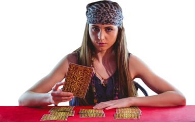 Fortune teller using tarot cards