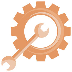 Digital image of gear with wrench