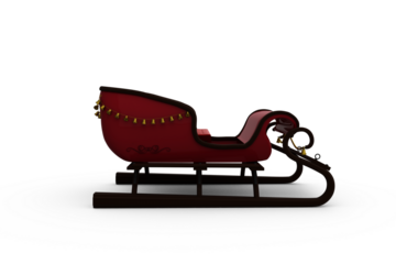 Red sledge with golden bells