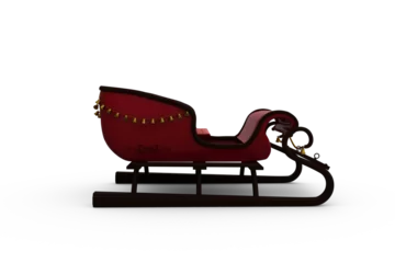  Red sledge with golden bells © vectorfusionart