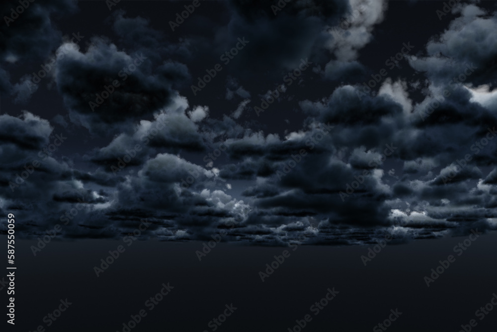 Wall mural View of cloudy sky at night