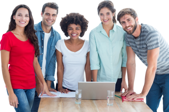 Portrait of young colleagues in office