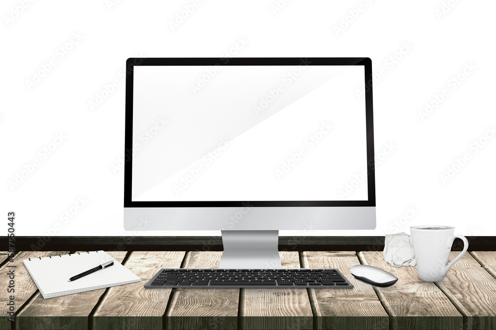 Poster a computer over a desk