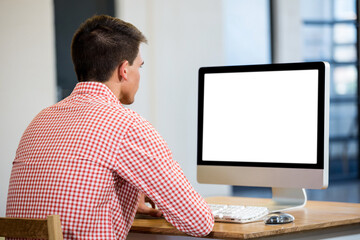 Businessman working on computer