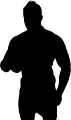 Rugby player holding ball in hand