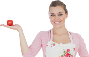 Woman holding tomato
