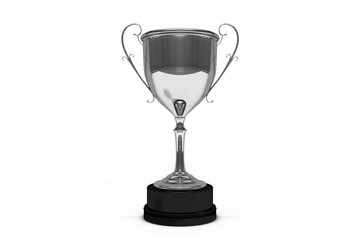 Digitally composite image of silver trophy