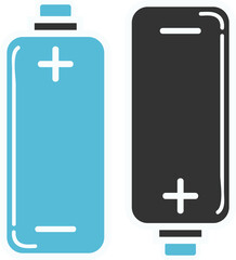 Battery symbol over white background