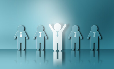 Concept of leadership, successful competition winner and Leader with influence that one Different...