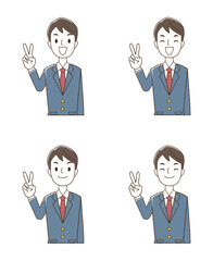 男子高校生　ピース