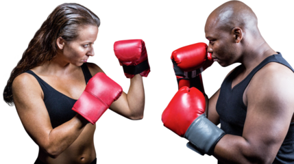 Athletes with fighting stance