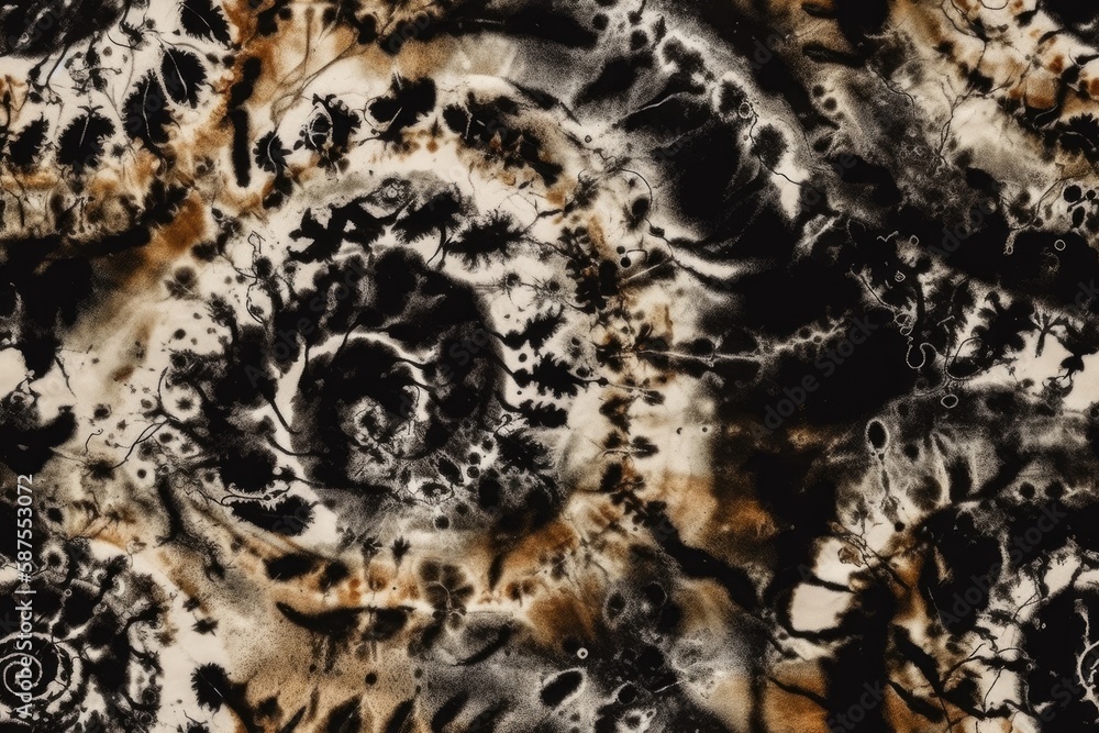 Poster monochromatic background featuring intricate swirls and circles. generative ai