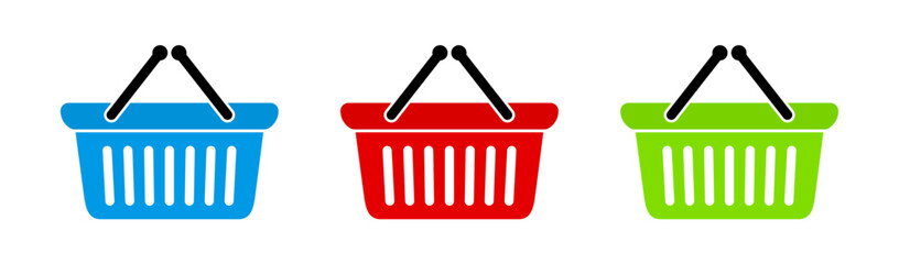 Shopping basket icon set