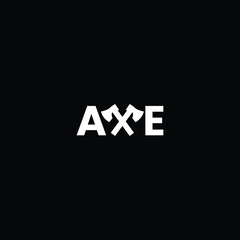 the word ax with the ax icon as the letter X, word mark logo design