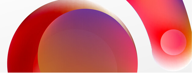 Fluid abstract background. Liquid color gradients composition. Round shapes and circle flowing design for wallpaper, banner, background or landing