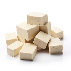 Slices of tofu delicious food isolated white background illustration with Generative AI