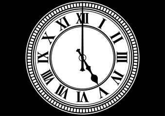 ローマ数字の時計の文字盤。ビッグベンの塔時計風のデザイン。