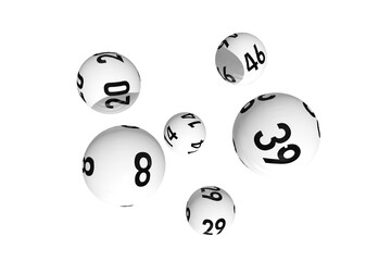 3D image of white bingo balls