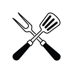Barbecue fork, grill tools icon vector on trendy design