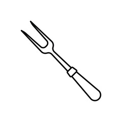 Barbecue fork, grill tools icon vector on trendy design
