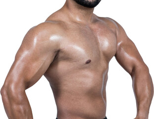 Fototapeta premium Muscular man flexing his biceps