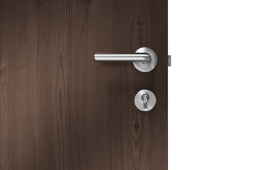 Naklejka premium Brown door with key