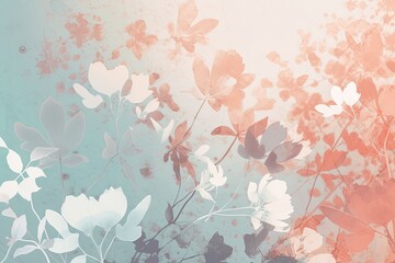 background image with abstract flowers a soft color palette for a calming effect  Generative AI