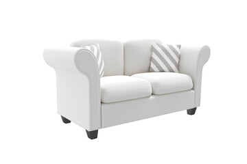 Digitally composite image of sofa with cushions 