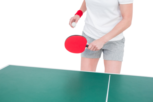 Female athlete playing ping pong