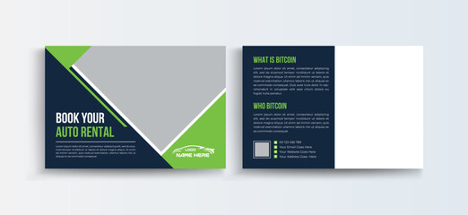 Car Rental business postcard or EDDM postcard design template, Corporate Business Postcard Template Design, Simple and Clean Modern Minimal Postcard Design.