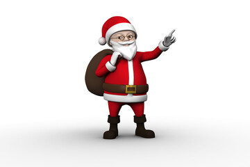 Cartoon santa pointing