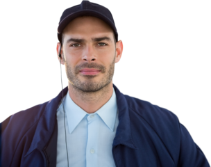 Portrait of young security officer