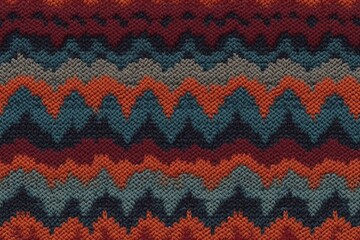 Close-up of Multicolored Knitted Fabric. Generative AI