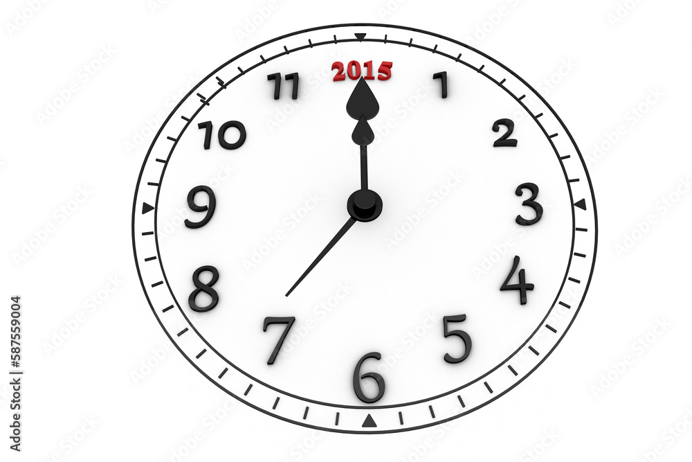 Poster digitally generated image of a clock
